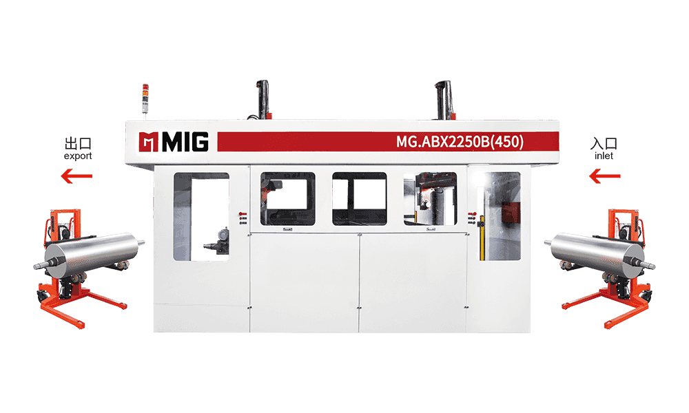 MG.ABX2250B (450) lavacliché a doppia larghezza con albero (dentro e fuori dal carrello di stampa)